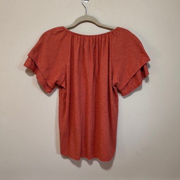 Madewell texture and thread tiered sleeve top - Picture 3 of 5